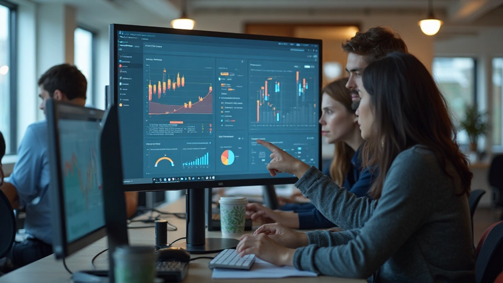 Команда данных обсуждает аналитику и результаты на совещании в современном офисе Казахстана